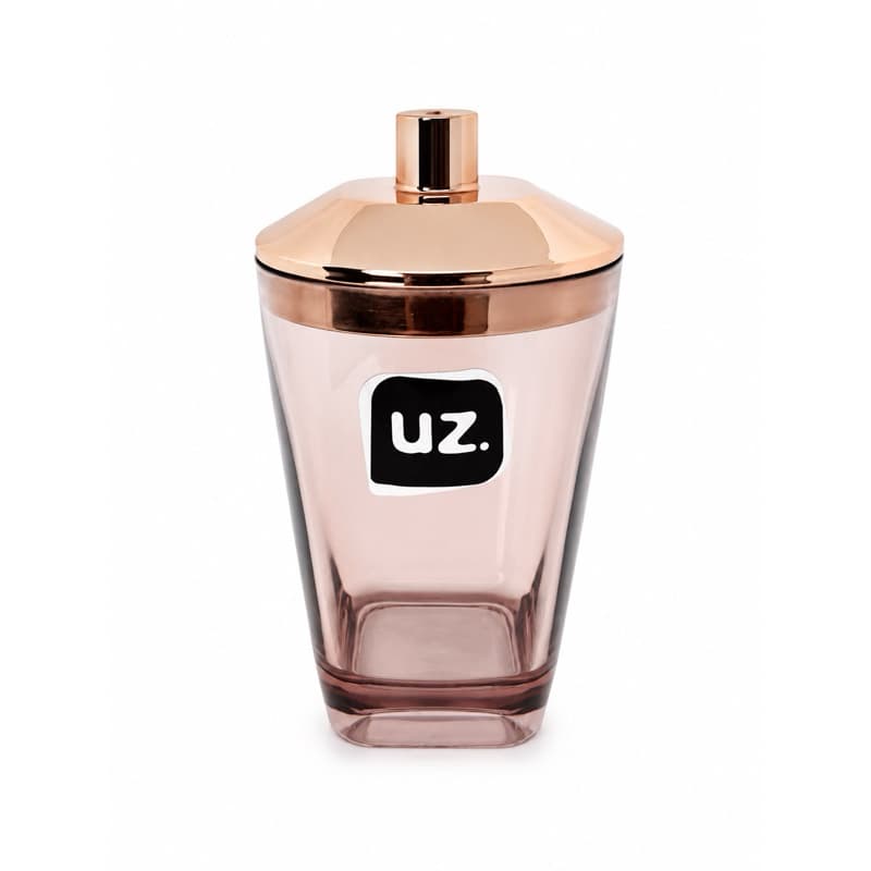 Porta Algodão Rose Translucido UZ Organizador Banheiro Porta Cotonete Elegante Resistente Promoção