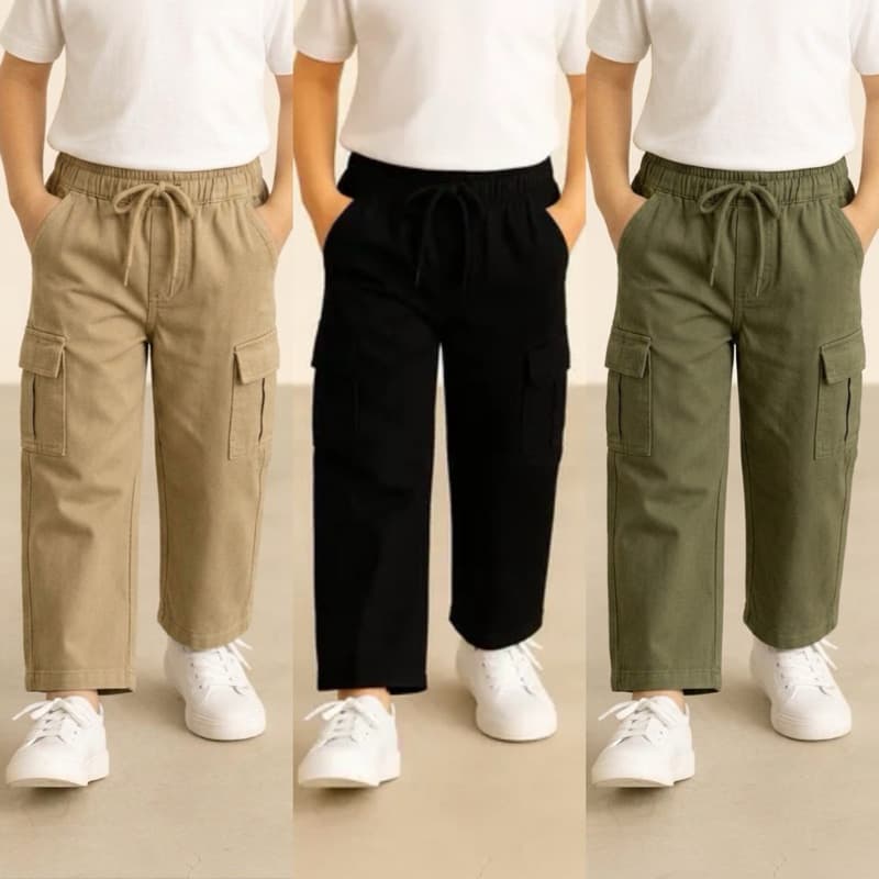 KIT CALÇA CARGO SARJA INFANTIL ESTILO E CONFORTO PARA OS PEQUENOS PREMIUM 10-16