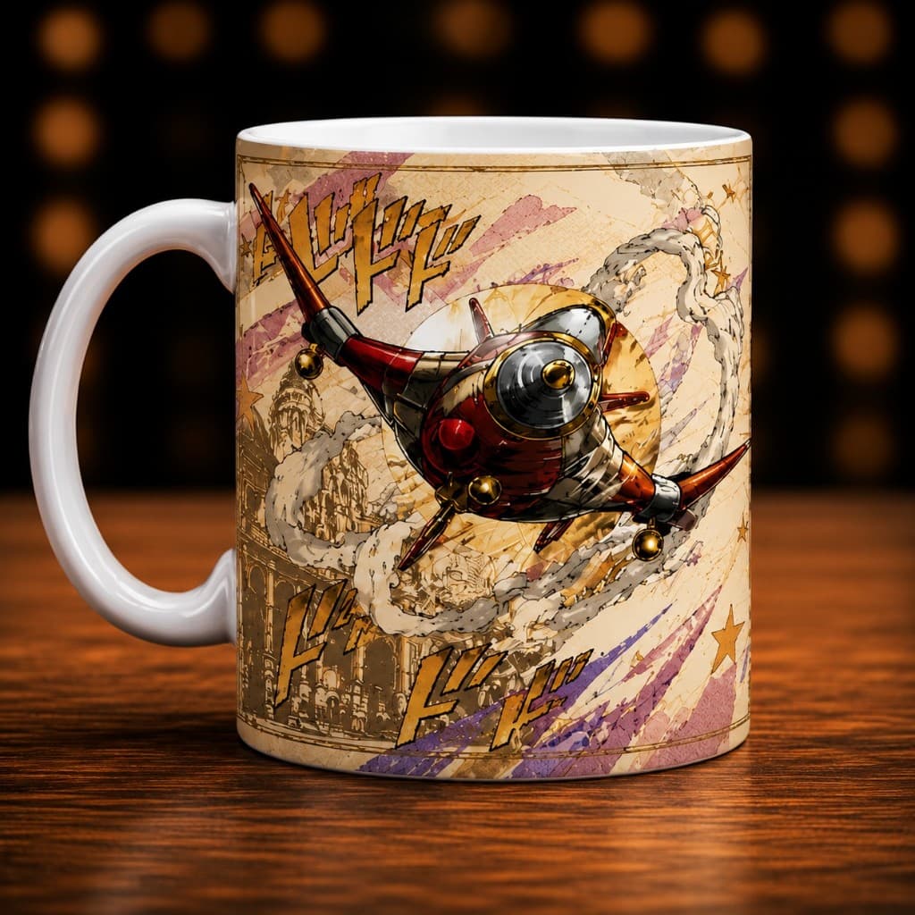 Caneca JoJo Bizarre Adventure Golden Wind Anime 325ml Porcelana Personalizada Presente Geek Otaku Full Art