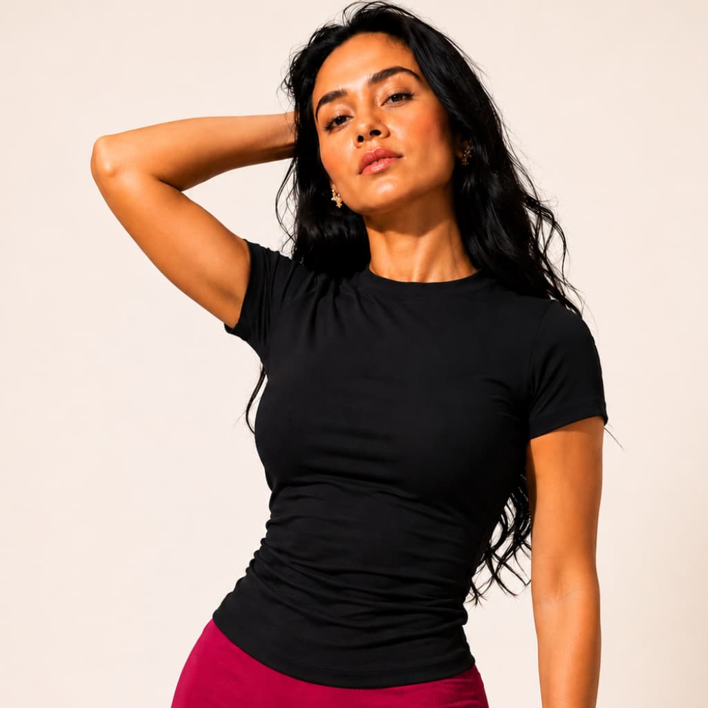 Blusa Baby Look Feminina Casual Academia Tecido Premium Não Transparente