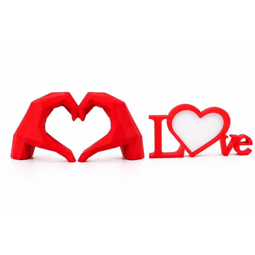 Decore com Amor e Estilo – Kit Porta retrato Love e Mãos Coração dia dos namorados
