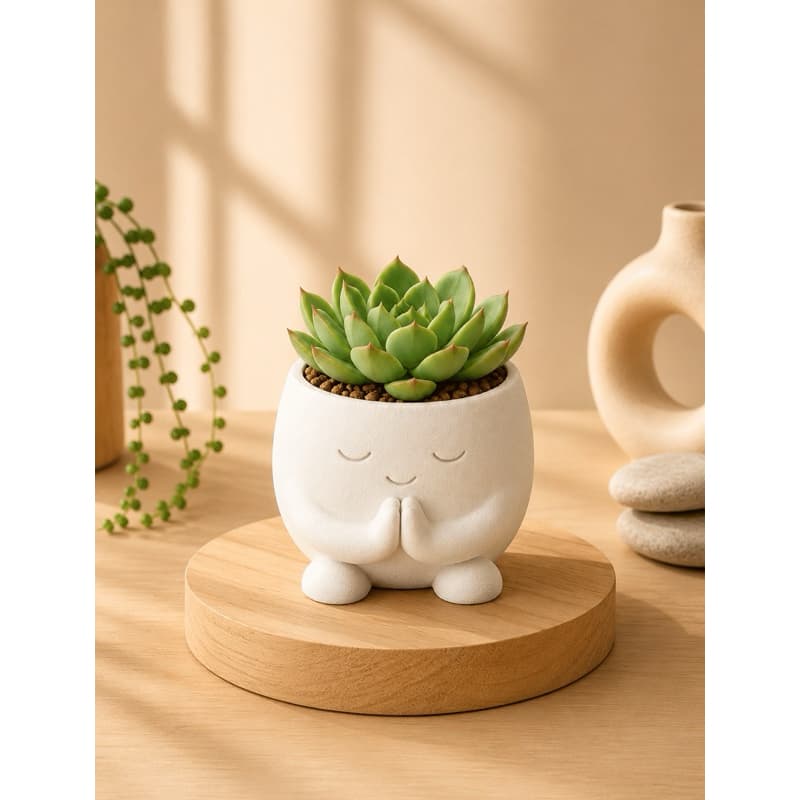 Vaso Para Plantas ZEN-  Decorativo 3D - Pla Premium - Decoração Interior - Presente Criativo - Várias Cores.