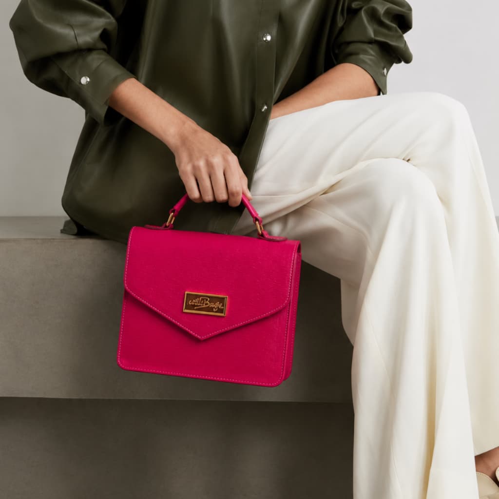 Bolsa Feminina Estruturada Casual Cor Pink Tendência Dia dia Casual Média Reforçada Presentear