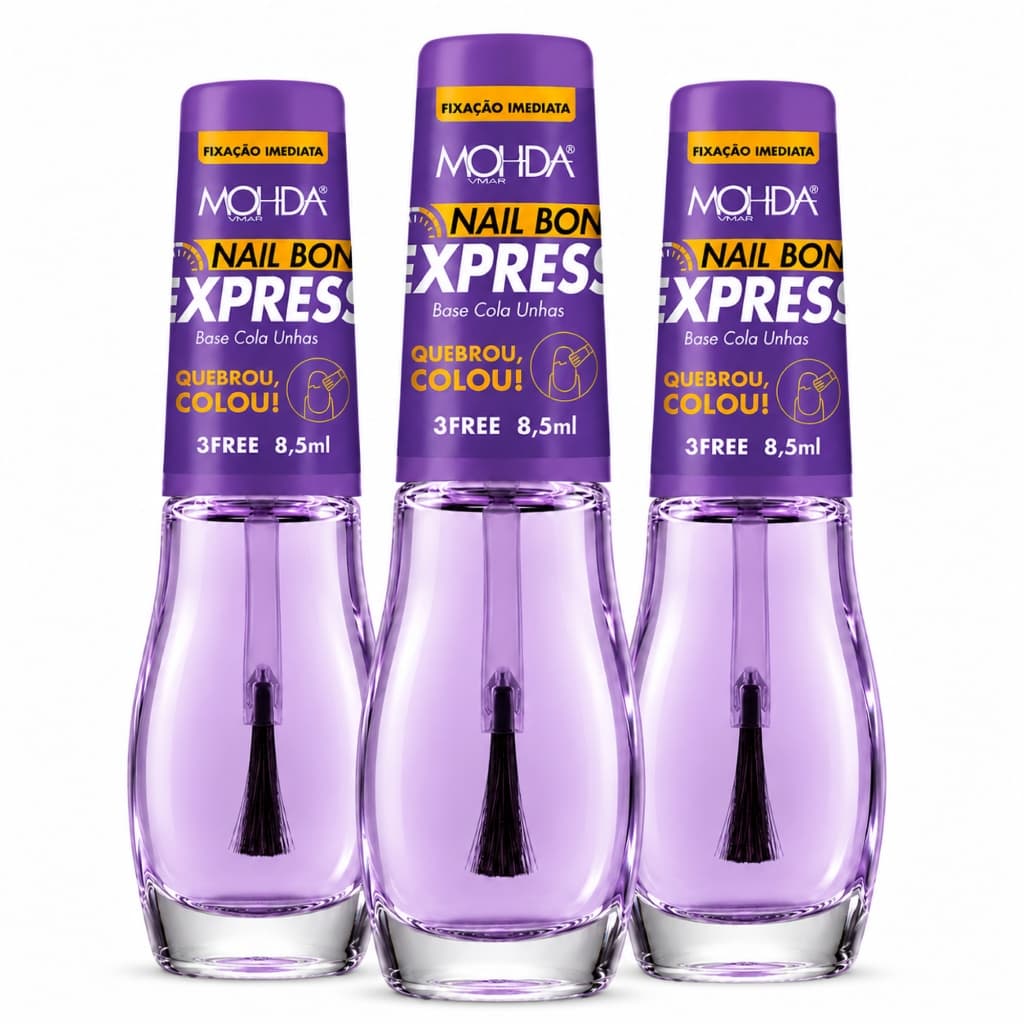 Base Unhas Quebrou Colou Reparadora Fixação Rápida Nail Bond 8,5ml Mohda Profissional