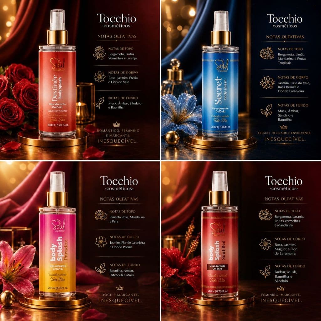 KIT 12 Body Splash SOUL TRADICIONAL FEMININO 200ML - DESODORANTE CORPORAL, ALTA FIXAÇÃO, DIA E NOITE