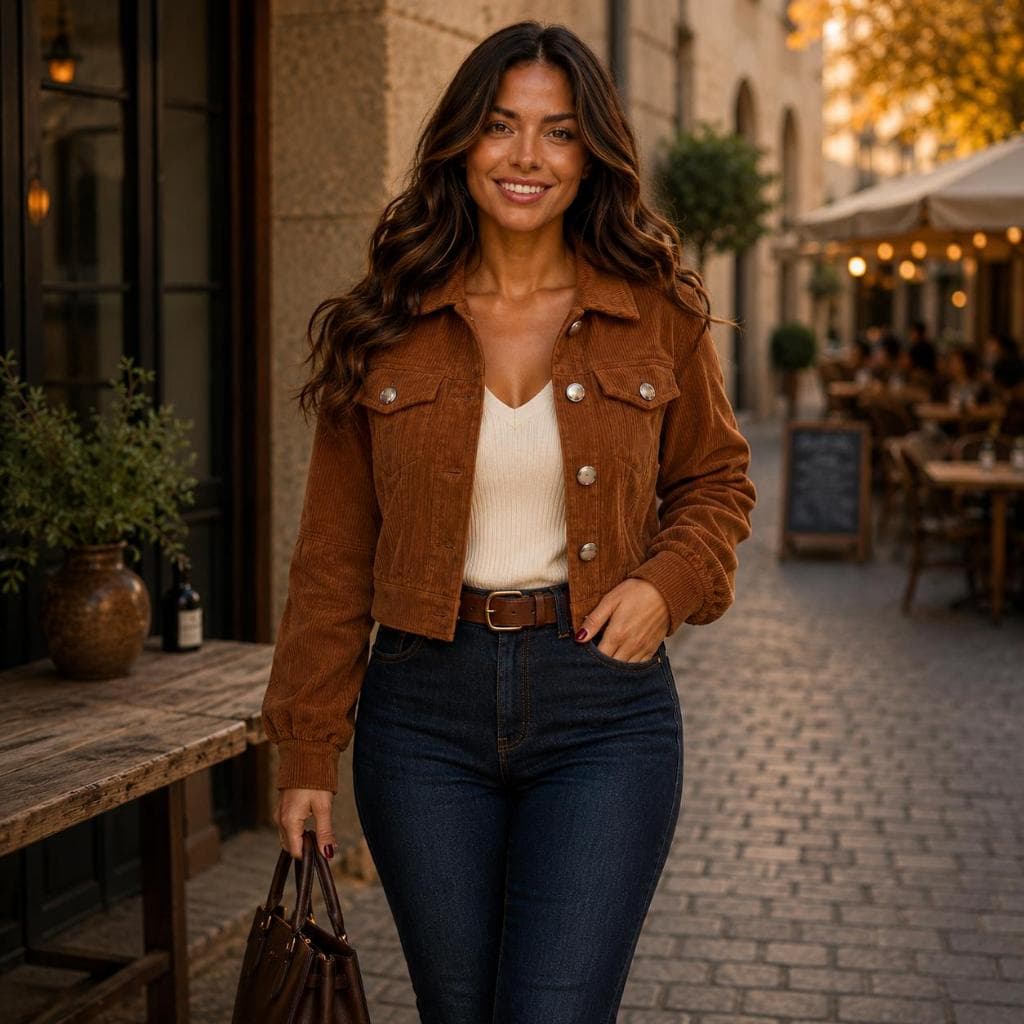 Jaqueta Femina Cotele Premium Botoes e Bolso Casaco Veludo Moda Inverno Elegante Casual Blogueira