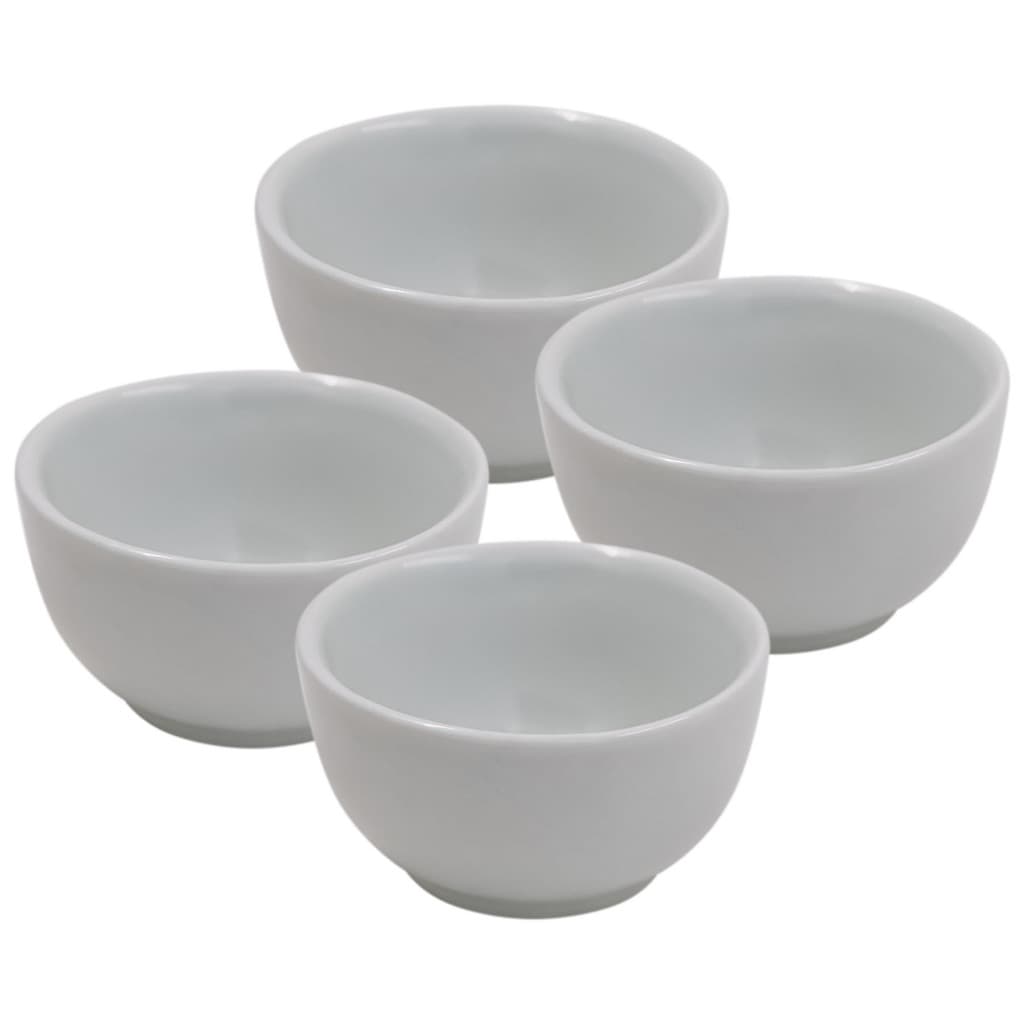 Kit 4 Cumbucas Tigela 500ml Porcelana Branca Sopas Caldos Feijoada Açaí Feijoada Amendoins Petiscos