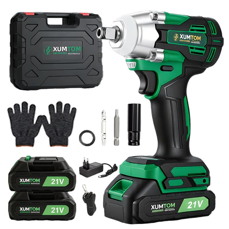 Chave de Impacto Reforçada 450Nm Brushless 48V com Maleta e 2 Baterias Bivolt Controle de 3 velocidades
