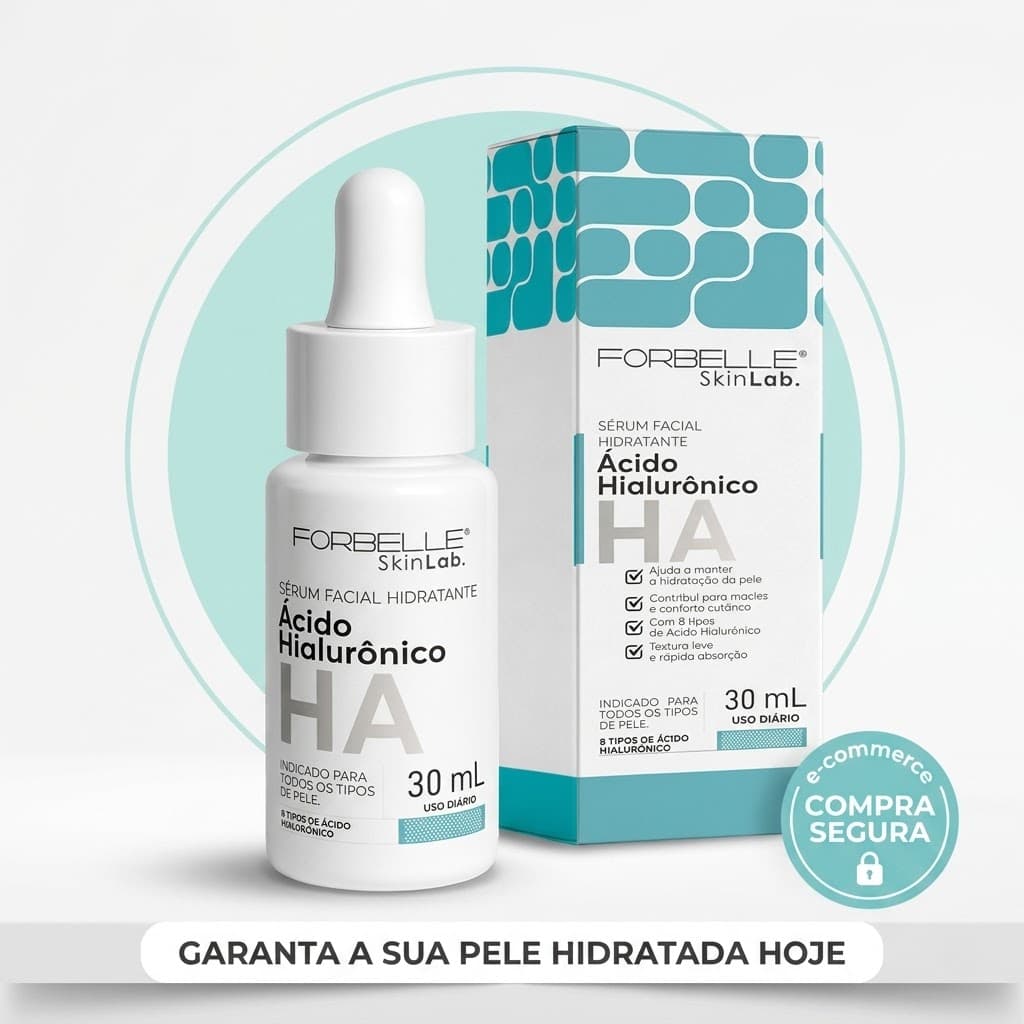 Sérum Facial Ácido Hialurônico Forbelle SkinLab 30ml – Hidratação Profunda Todos os Tipos de Pele