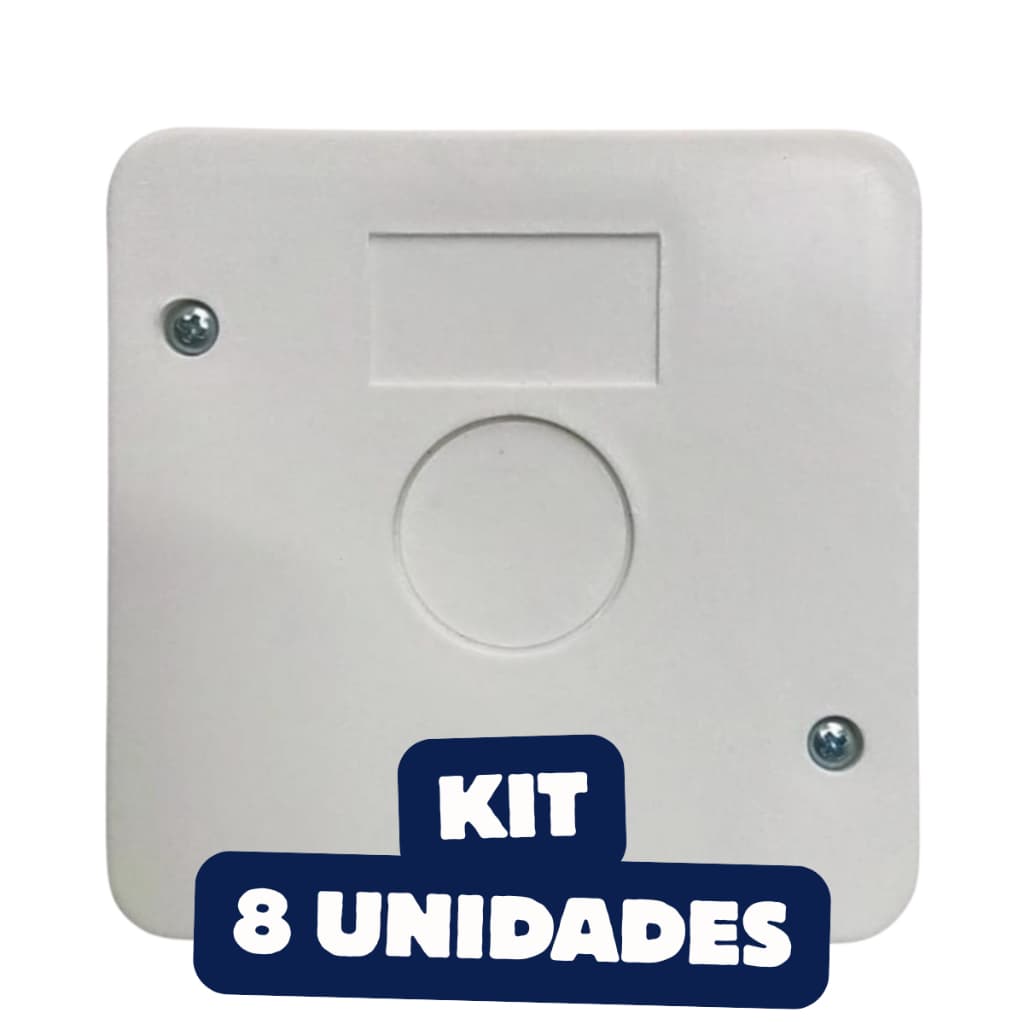 Kit 8 Caixa Sobrepor Plástica Organizadora proteção de câmera passagem cftv com 2 parafusos