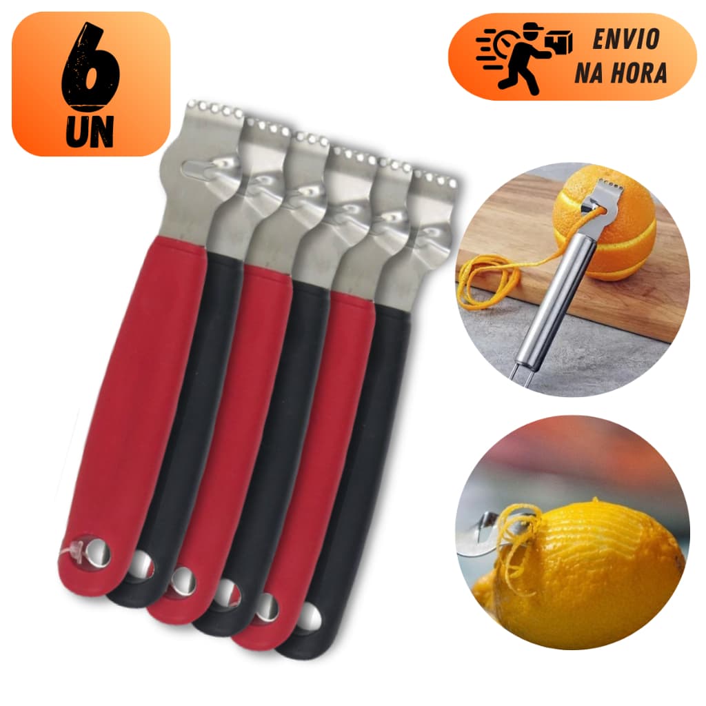 Kit 4 Ou 6 Raspador De Limão Para Casca Laranja Em Aço Inox Ideal Para Cozinha E Rastaurantes