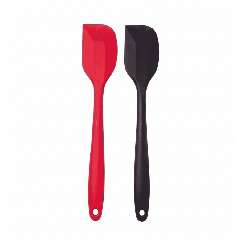 Kit 2 Espatula Silicone Vermelha e Preta 27cm Pão Duro Cozinha
