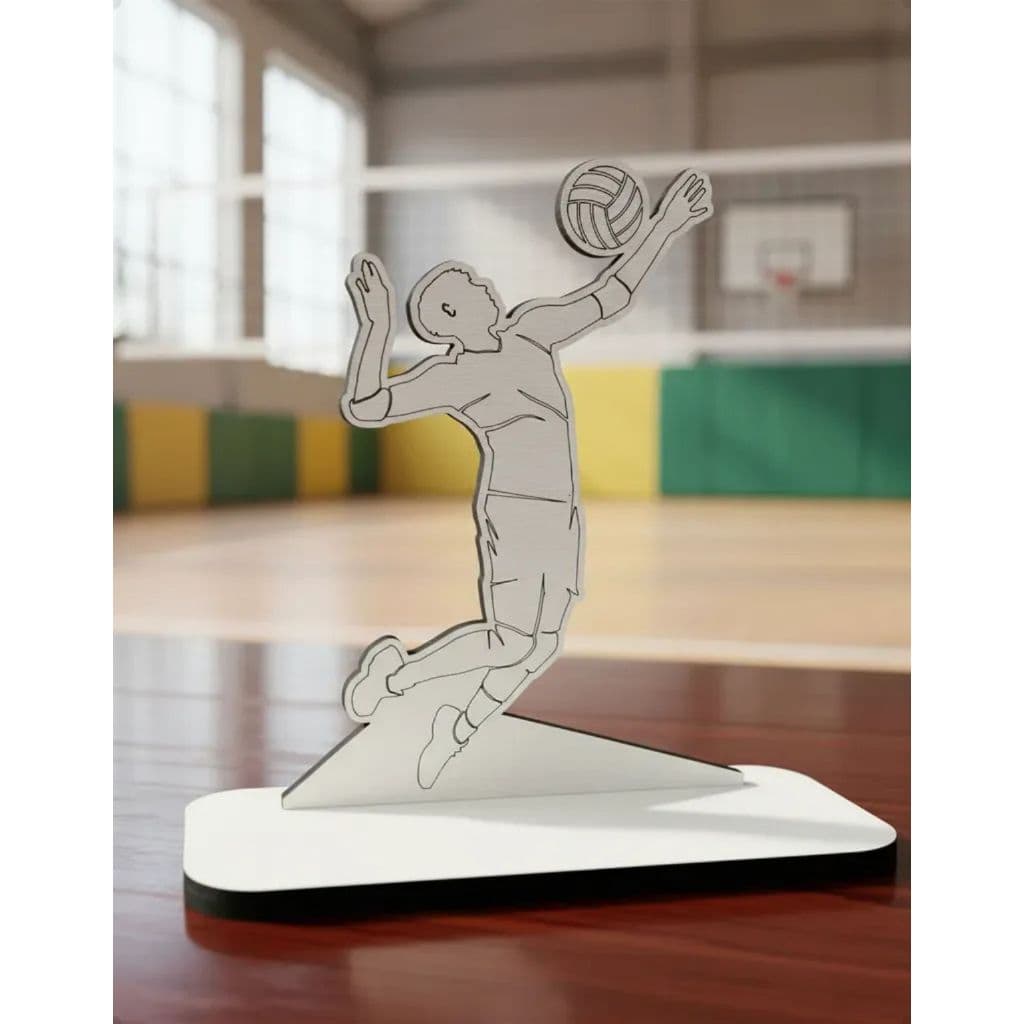 Kit 6 Troféus MDF Vôlei Jogador Saltando Com Bola 1472