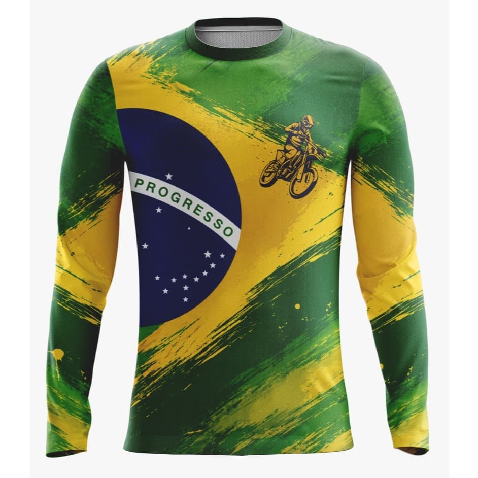 Camisa Brasil Motocross manga longa UV