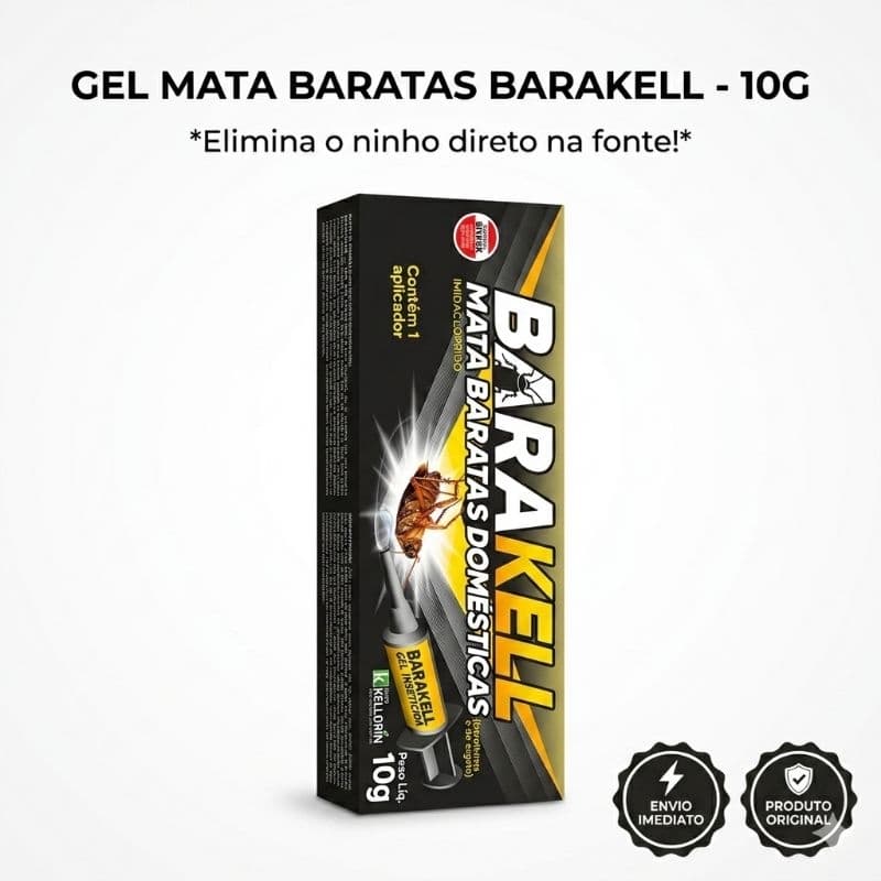 Gel Mata Baratas Seringa Barakell Veneno Potente Elimina Ninho Inteiro Sem Cheiro Seguro Prático