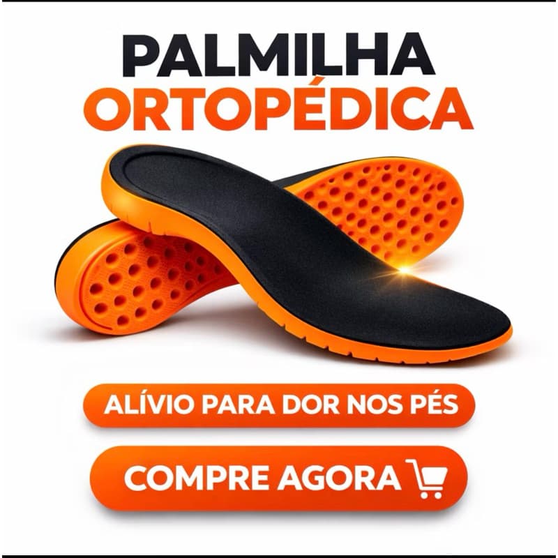* Palmilha Ortopédica Gel Alívio Imediato Dor Nos Pés