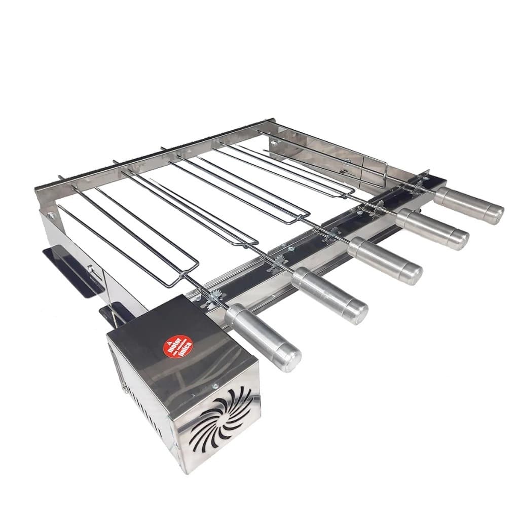 Churrasqueira Giratória Gira Grill KIT PARA CHURRASQUEIRA PRE MOLDADA  4 ou 5 Espetos em Inox