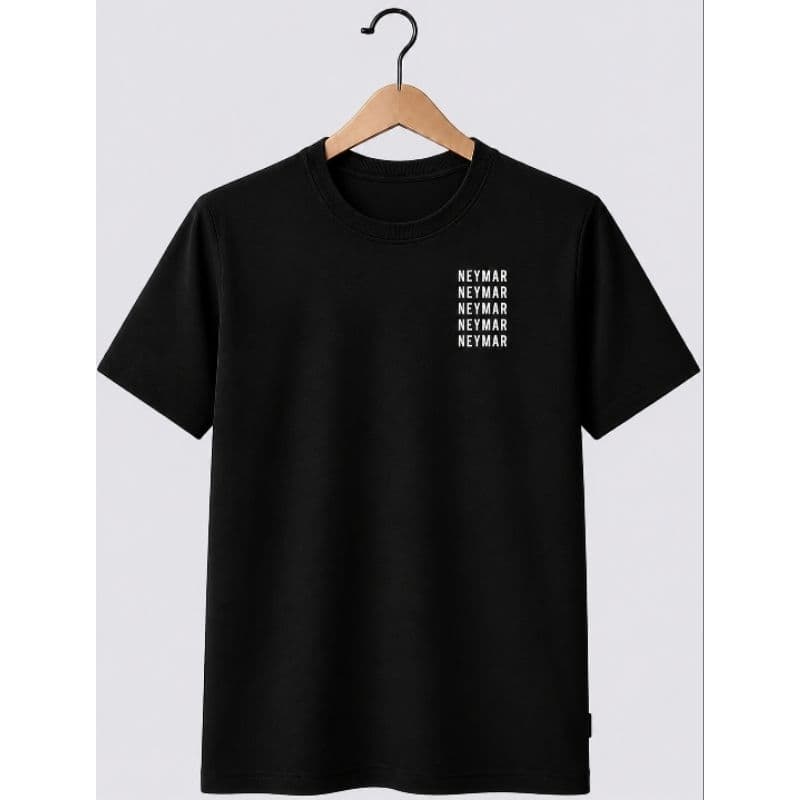 Camiseta Masculina Preta Neymar Fashion Algodão Costura Reforçada
