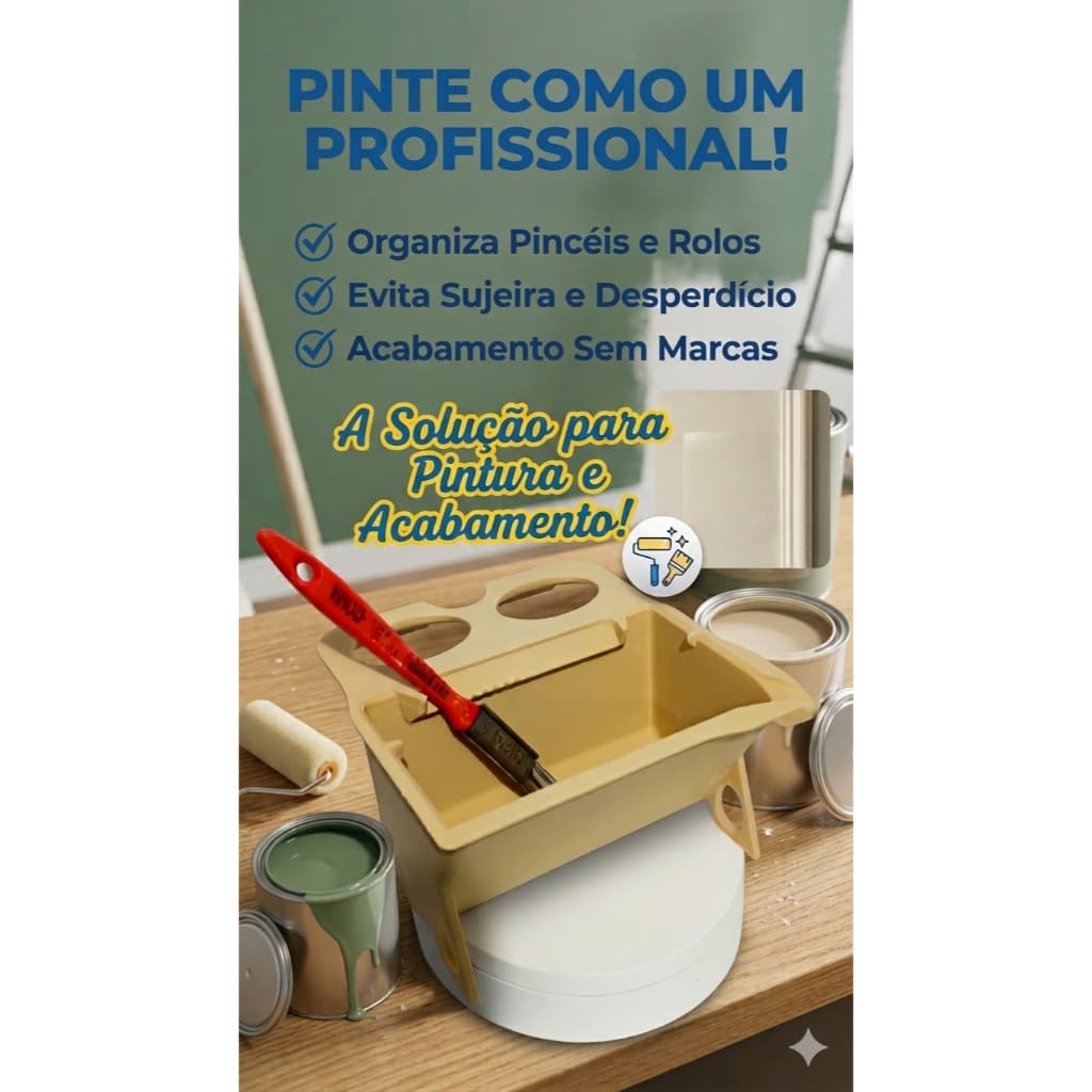 bandeja de pintura portátil - Suporte para Rolo e Pincel