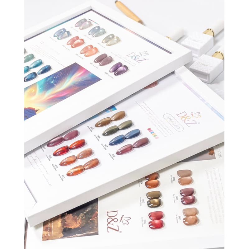 Coleção Aurora ,outono  Magnética D&Z – 12 Cores de Esmaltes com Efeito Luminoso