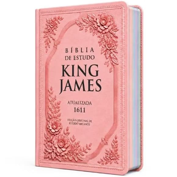 Bíblia de estudo King James atualizada 1611 Rosé