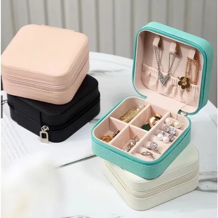 Porta-Jóias Portátil Organizador Multifuncional para Acessórios e Jóia com Compartimentos Práticos e Design Compacto
