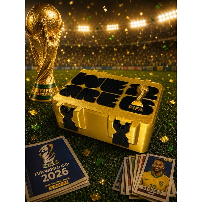 Caixinha Porta Figurinha da Copa | Organizador de Figurinhas do Álbum da Copa | Capacidade 300 figurinhas