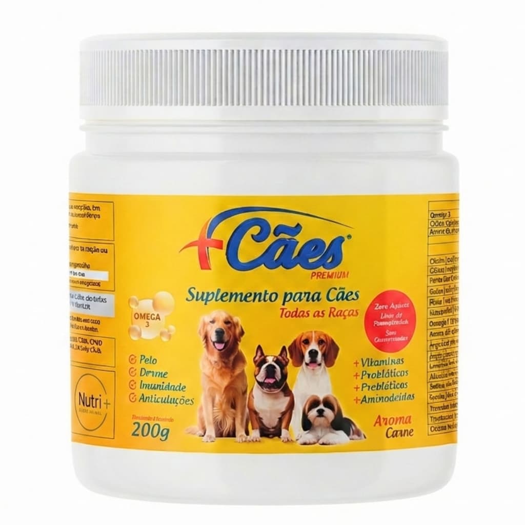 Suplemento Premium Mais Cães Saúde Pele E Pelo Derme Nutrimais Probióticos 200g