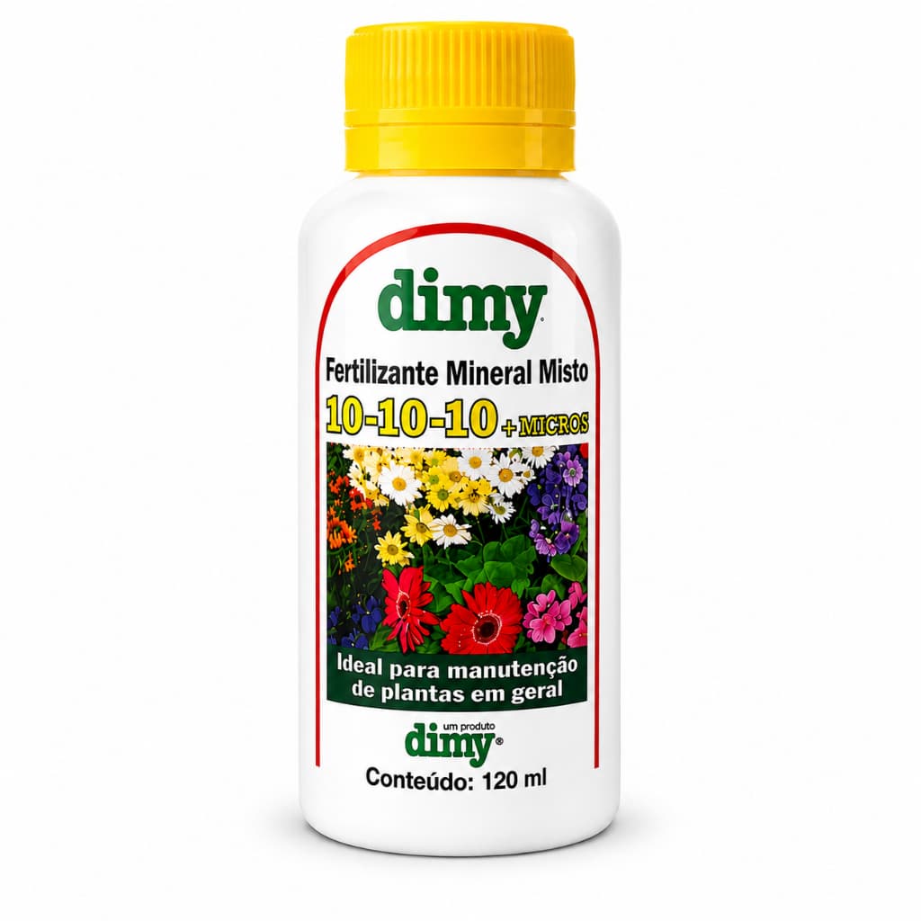Adubo Fertilizante Mineral Misto 10-10-10 Dimy Micros 120ml Nutrição Completa para Plantas