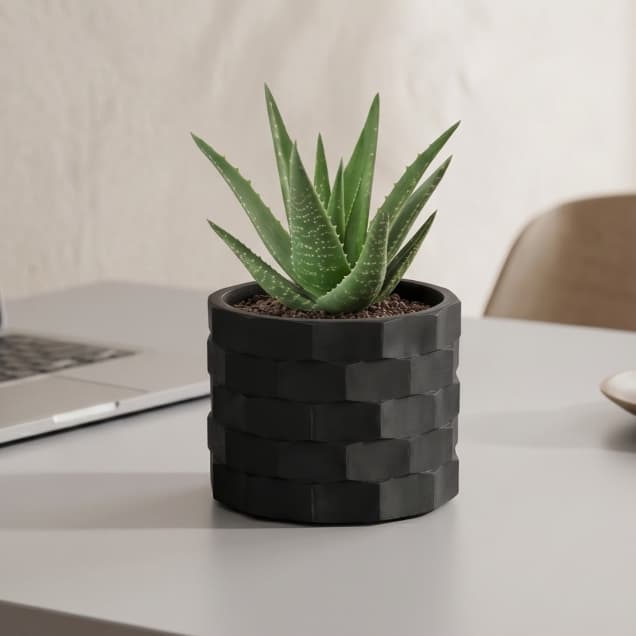 Kit 3 Vasos Cachepot Geométrico Plantas Suculentas Escritório Decoração