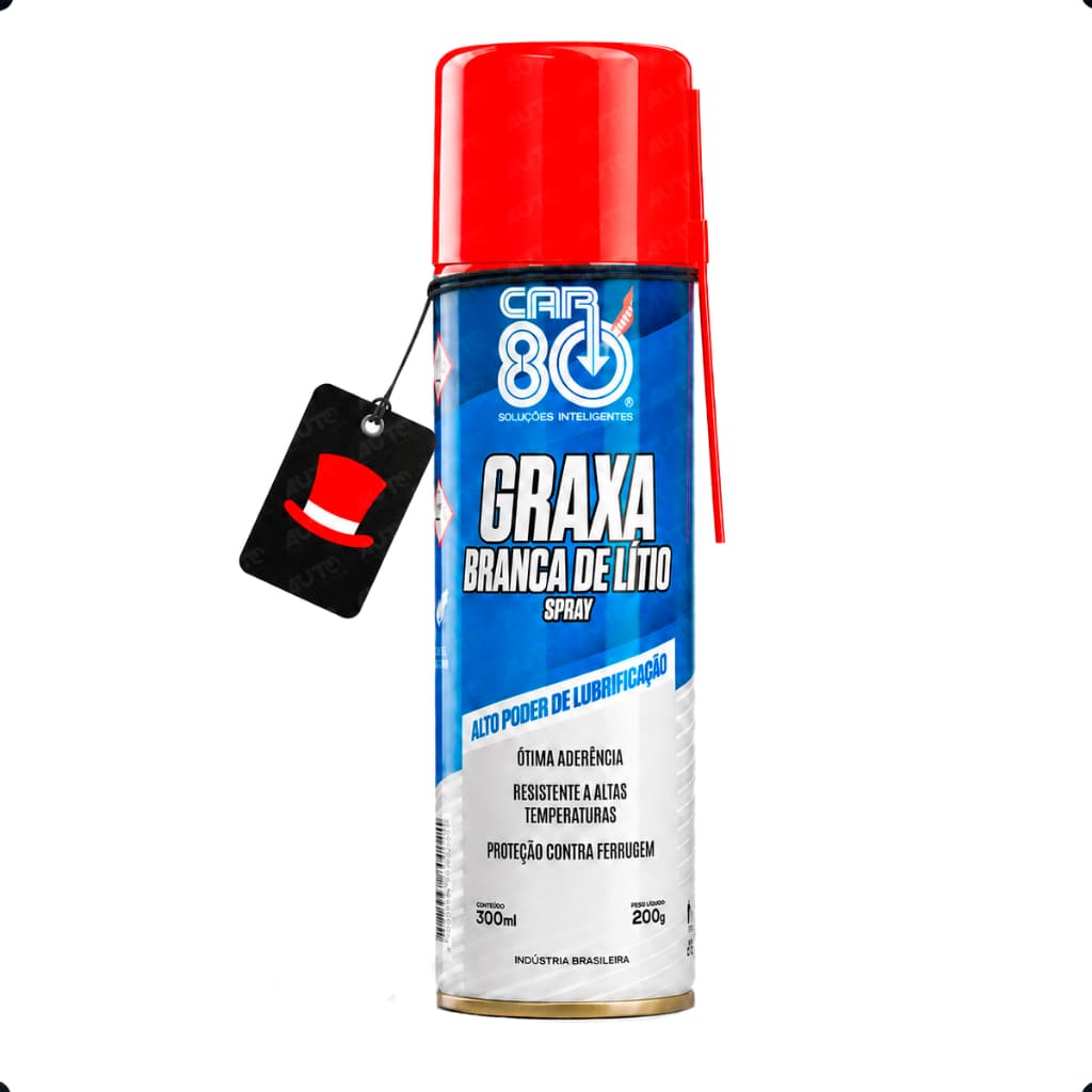 Graxa Branca Lítio Spray CAR80 300ml Lubrificante Corrente Moto Peças