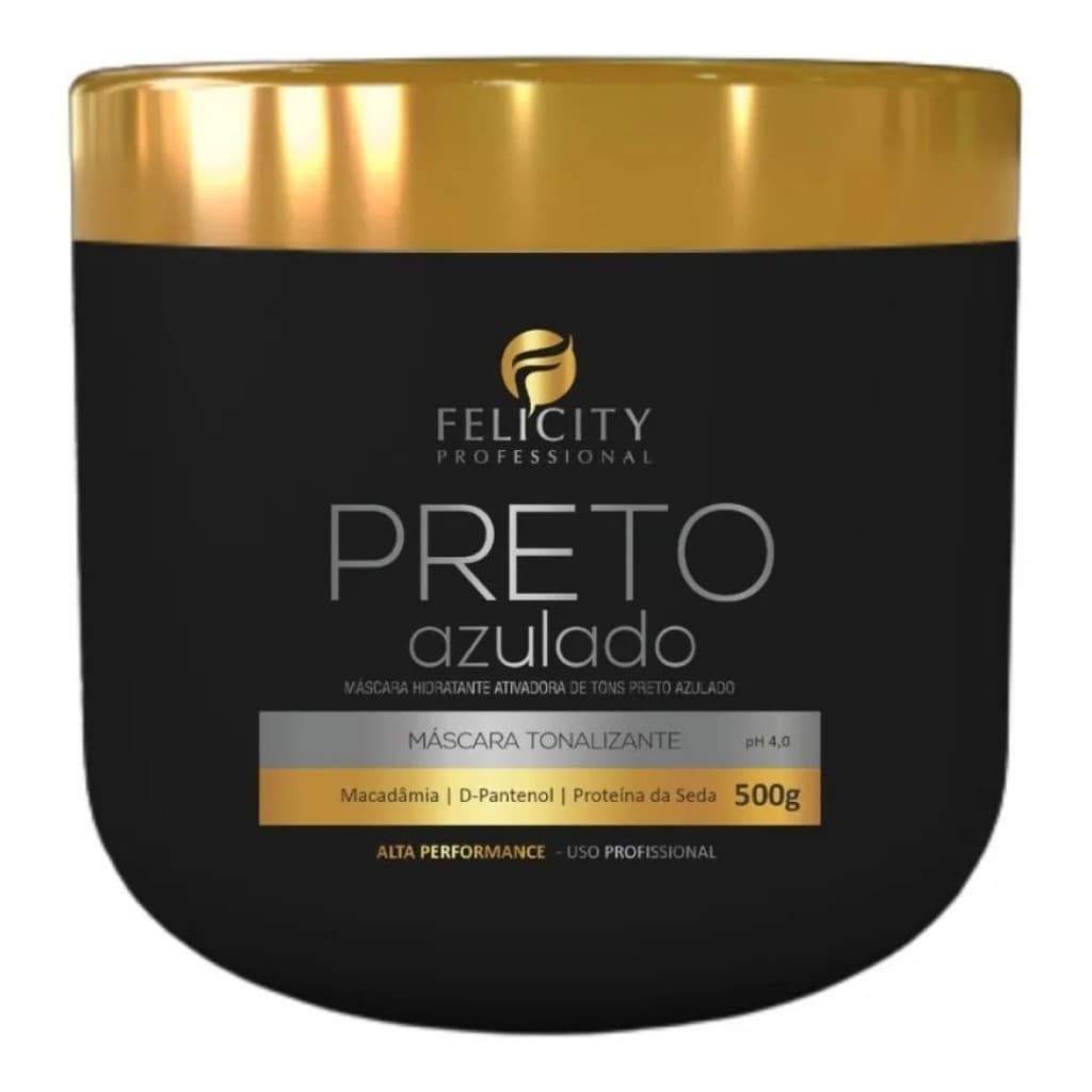 Mascaras Matizadora Preto Azulado Banho De Brilho Felicity Professional 500gr