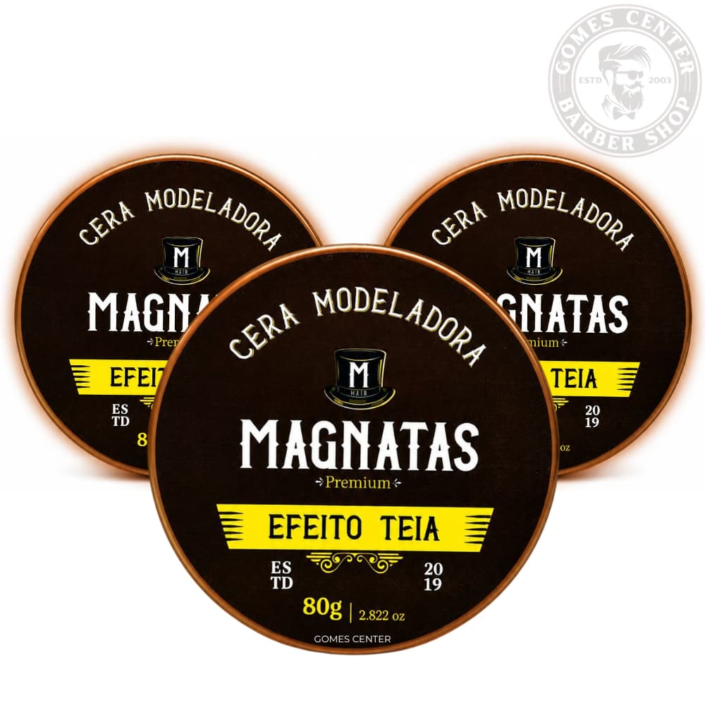 Pomada Cera Modeladora Efeito Teia Magnatas 80g Fixação Leve Efeito Memória Masculina