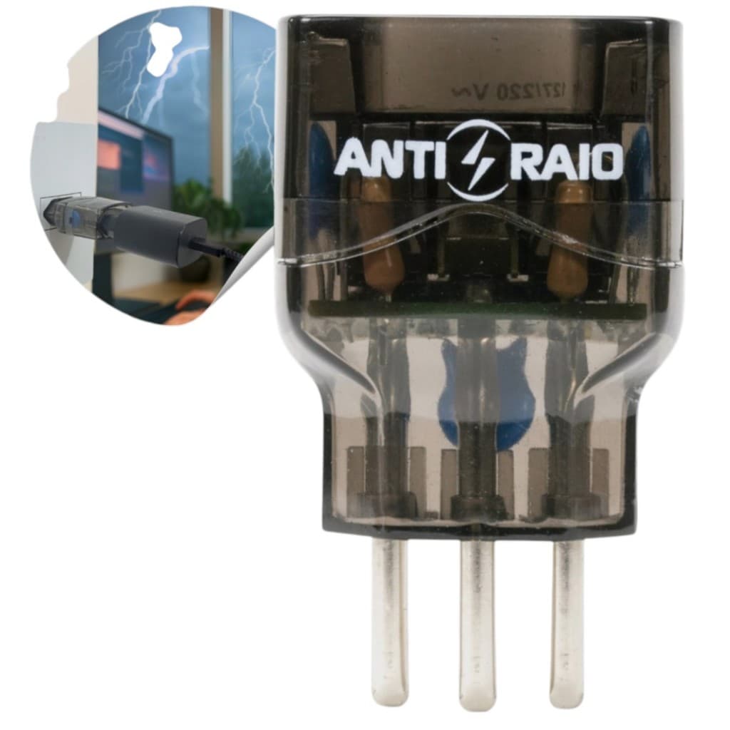 Protetor De Surtos Elétricos Dps Tomada Anti Raio Bivolt