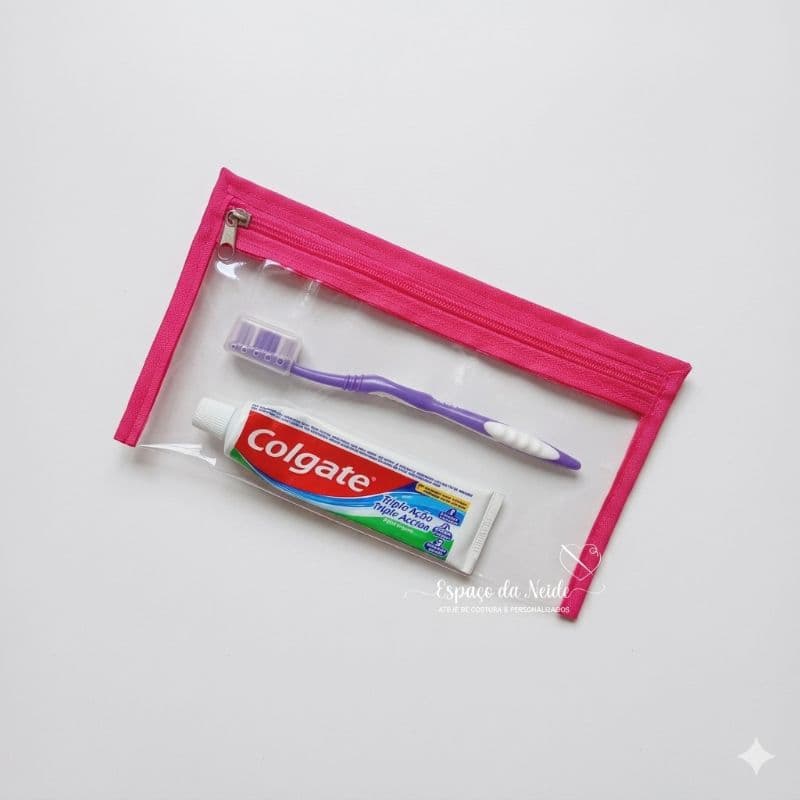 Necessaire transparente multi uso estojo para bolsa feminina