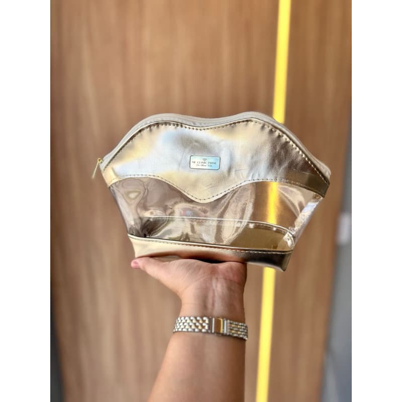 Necessaire Feminina Transparente Impermeável com Zíper Porta Maquiagem Elegante.