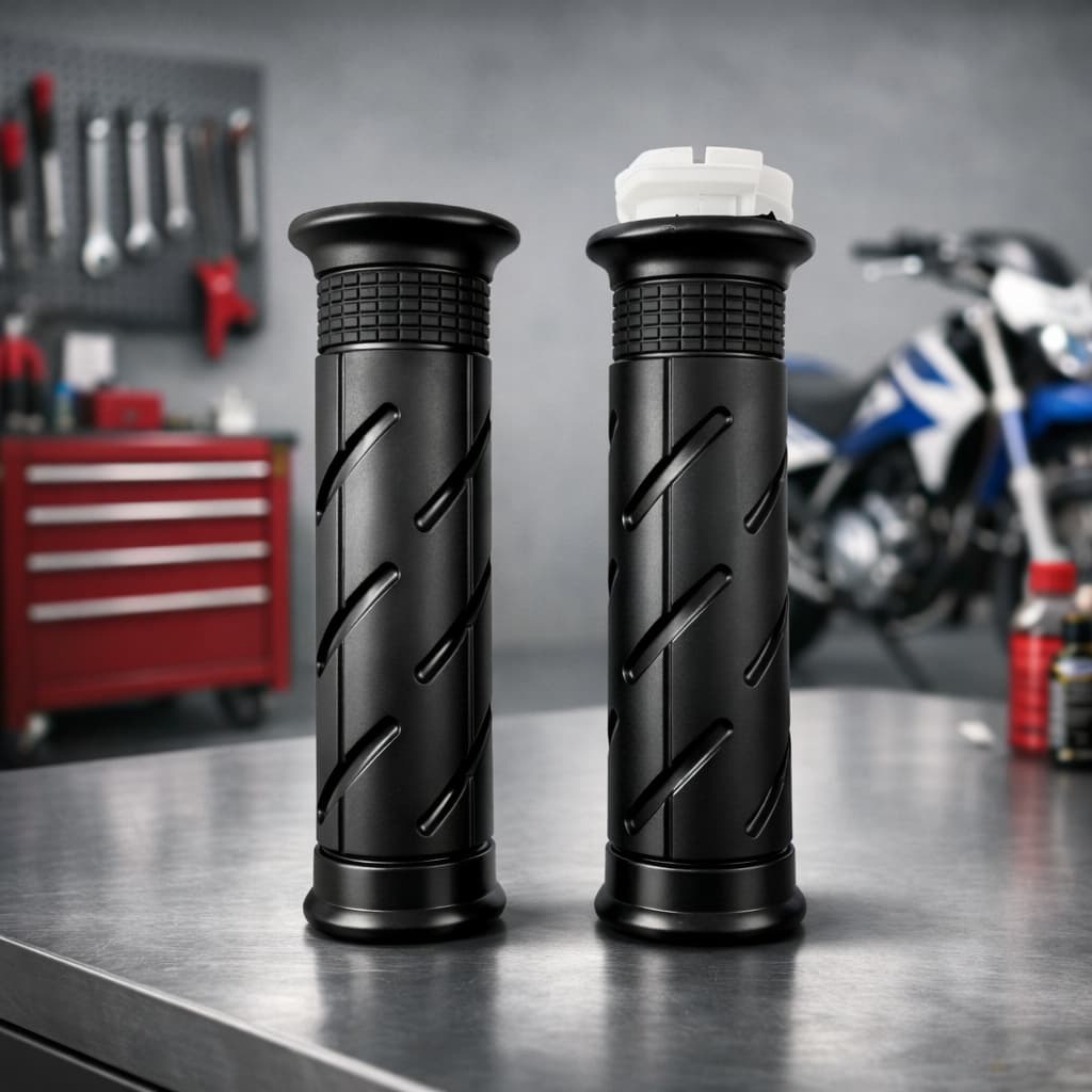 Par Manoplas Com Roldana Para Moto Cg/cargo/fan/titan/start 125/150/160 Borracha Antiderrapante