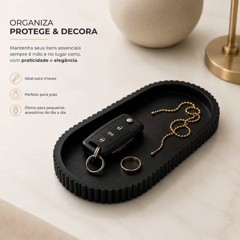 Bandeja Porta Objetos Organizador de Mesa Decorativo e Porta Treco Moderno