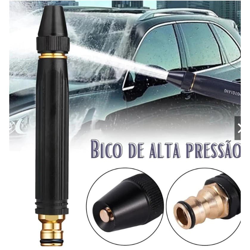 Bico de Alta Pressão Esguicho de Mangueira Jardim Jato de Agua Lavagem Carro 4 Peças Envio Imediato