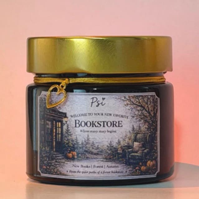 Bookstore | Vela Aromática para leitura 140g | Vela Perfumada Artesanal | Vela Decorativa Premium | Vela de Leitura