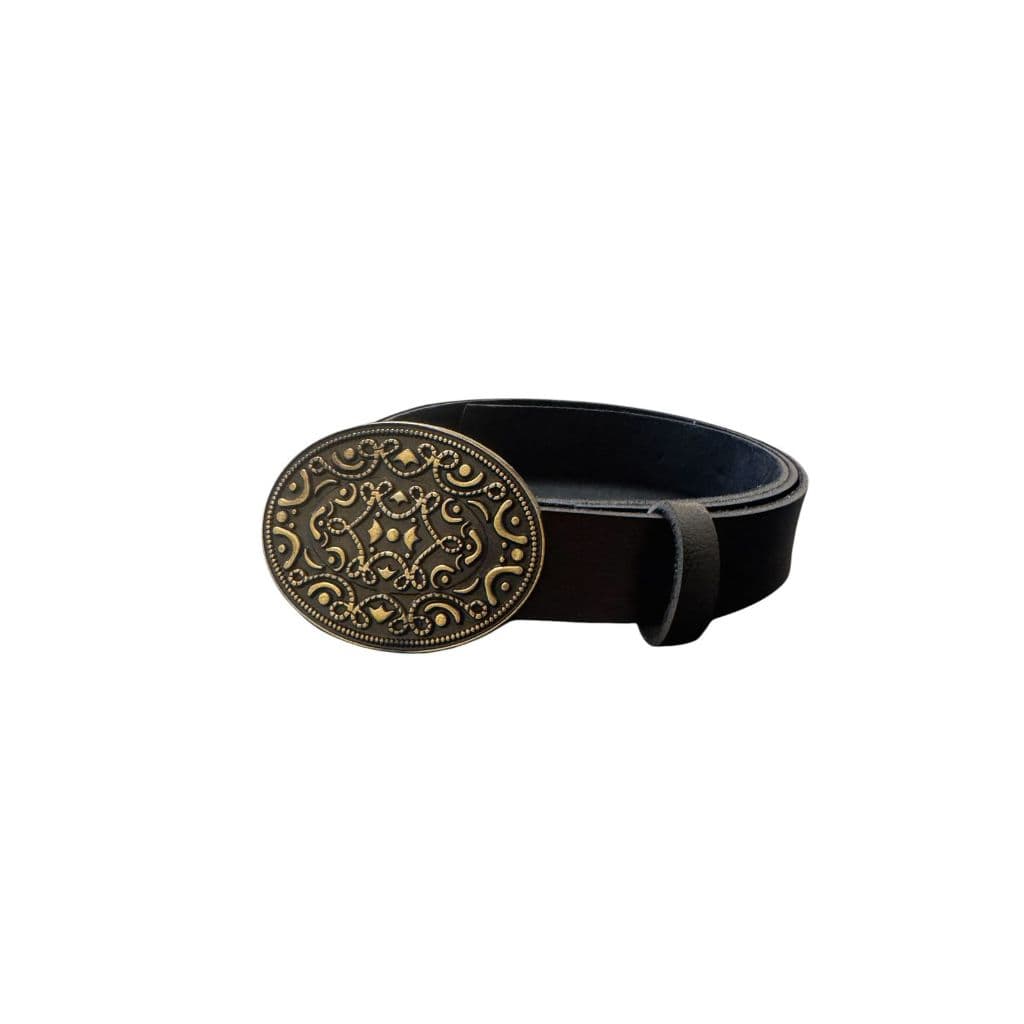 Cinto Feminino Da Moda Country Elegante Couro Sintético   Fivela Ouro Velho Boho  Com Detalhes - Marly