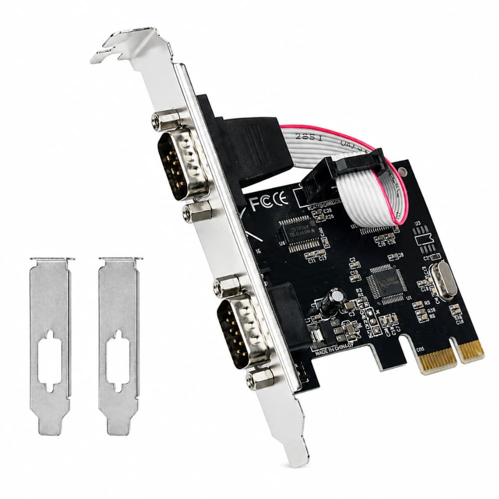 Placa Serial Multiserial Pci Express X1 Db9 Db25 Rs232 + 2 Espelhos Low Profile para Gabinete Slim