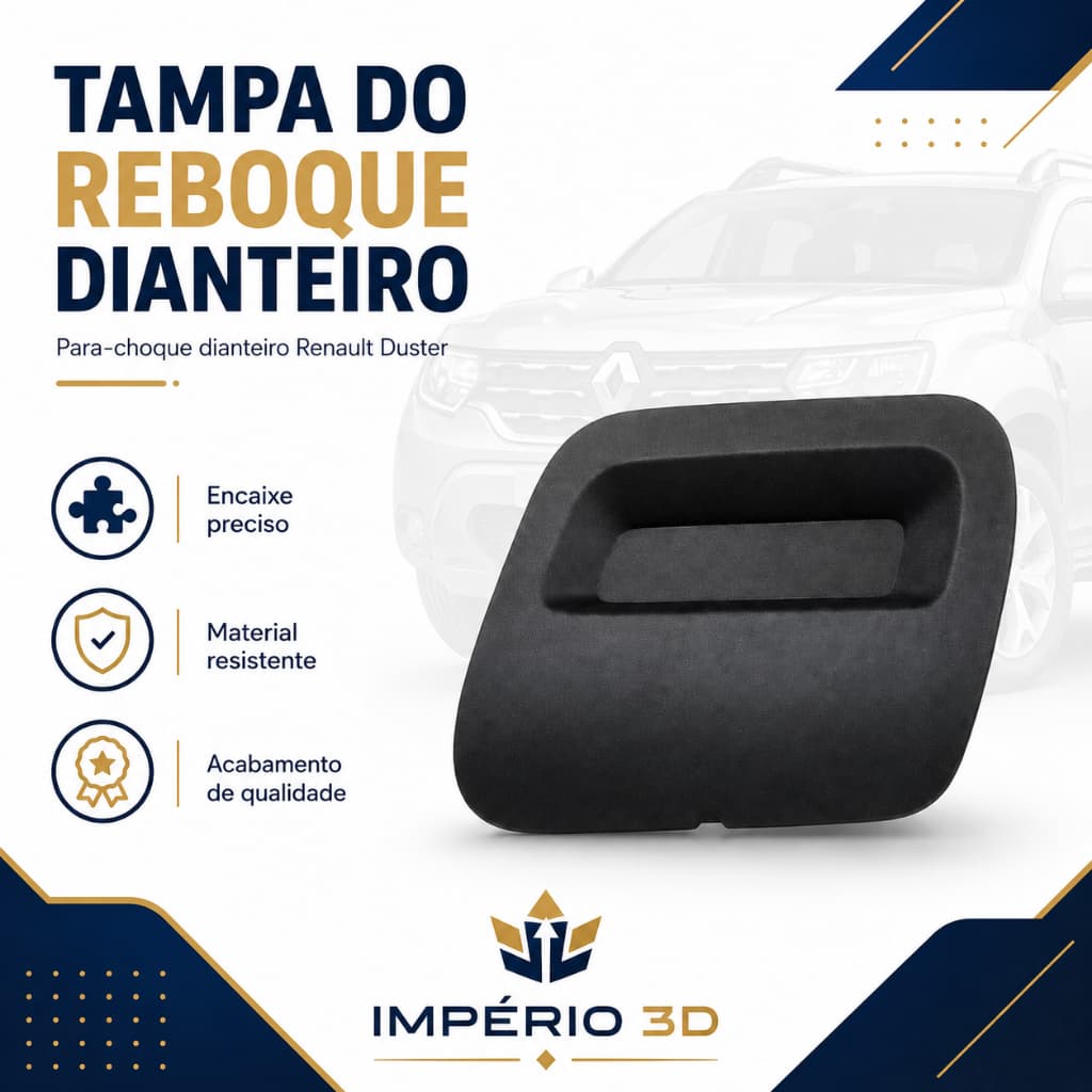 Tampa Reboque para-choque Dianteiro Renault Duster 2019/2020/2021/2022/2023/2024/2025