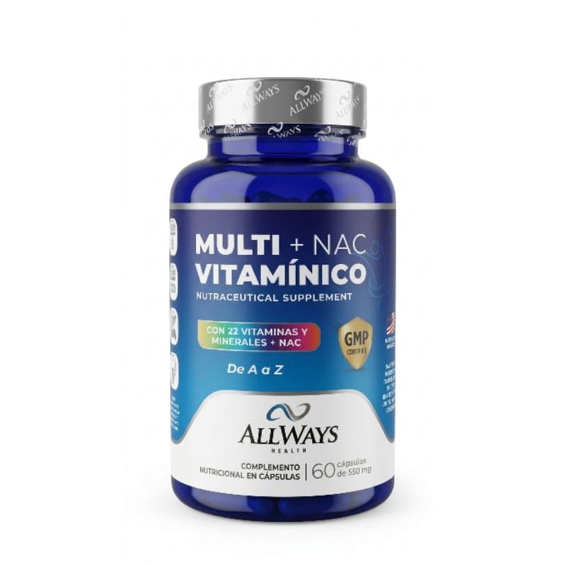 Multi Vitamínico Completo De A a Z + NAC AllWays Health 60 Cápsulas Importado Premium