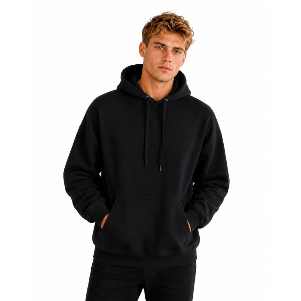 Blusa , Casaco, Moletom Masculino De Frio cores Lisa , capuz, Tendencia Inverno - M, G, GG, Preto