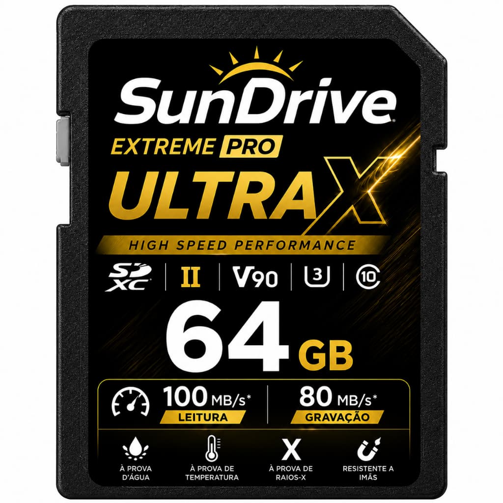 Cartão SD 64GB Original para Câmera Fotográfica Filmadora Full HD e Notebook
