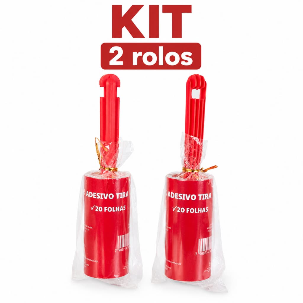 Kit 2 Rolos Tira Pelos Adesivo Removedor de Pelos Roupas Sofás Estofados