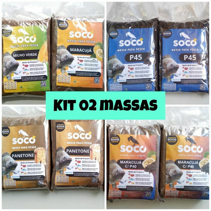 KIT 02 Massas pra pesca Socó 500g