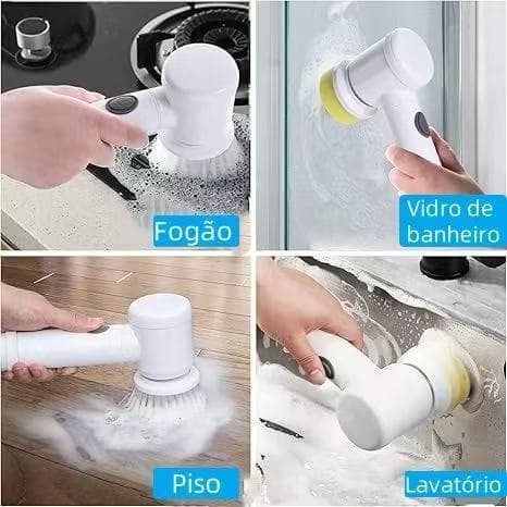 Escova Elétrica de Limpeza 5 em 1 Sem Fio