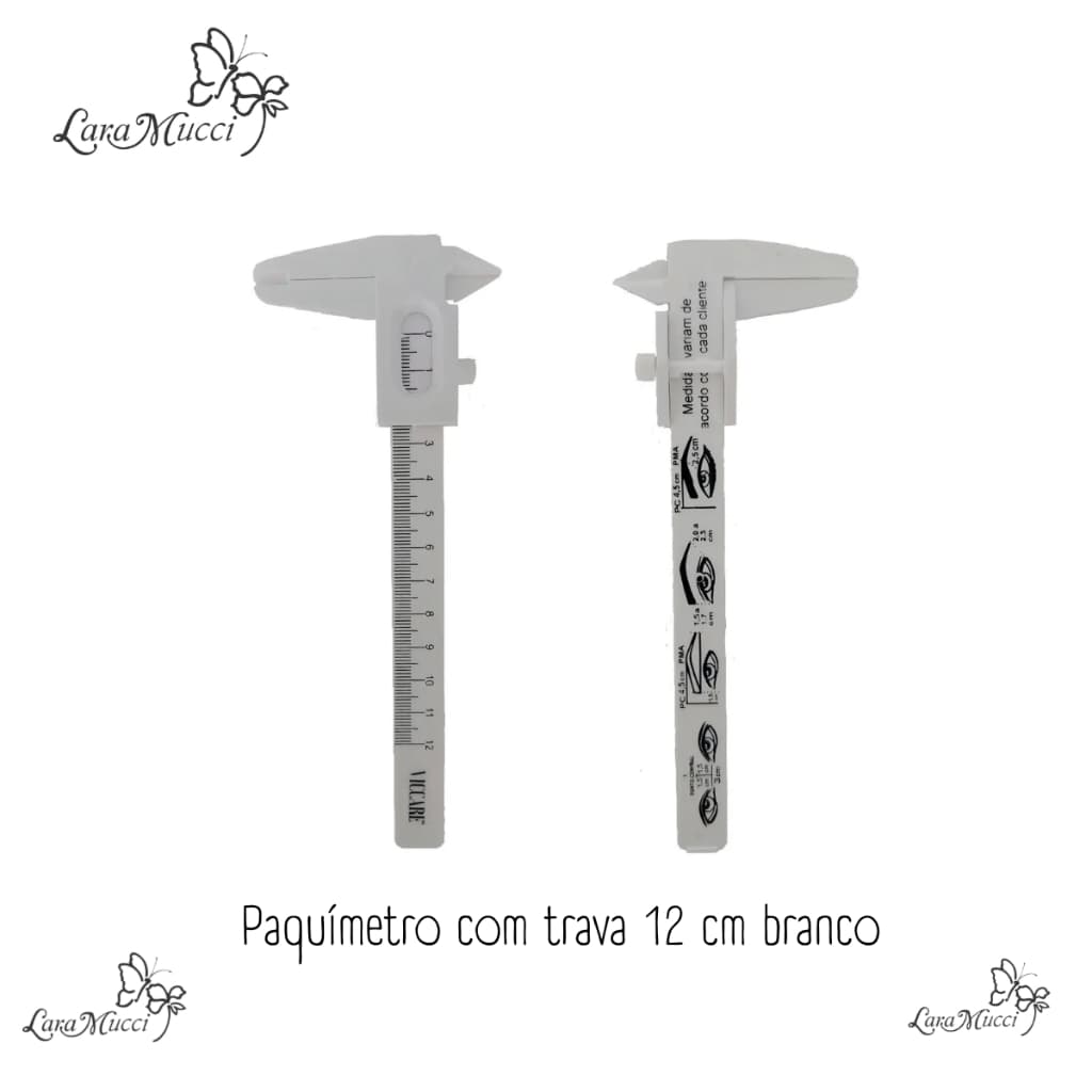 Paquímetro Design Sobrancelha Henna Profissional 12cm Trava